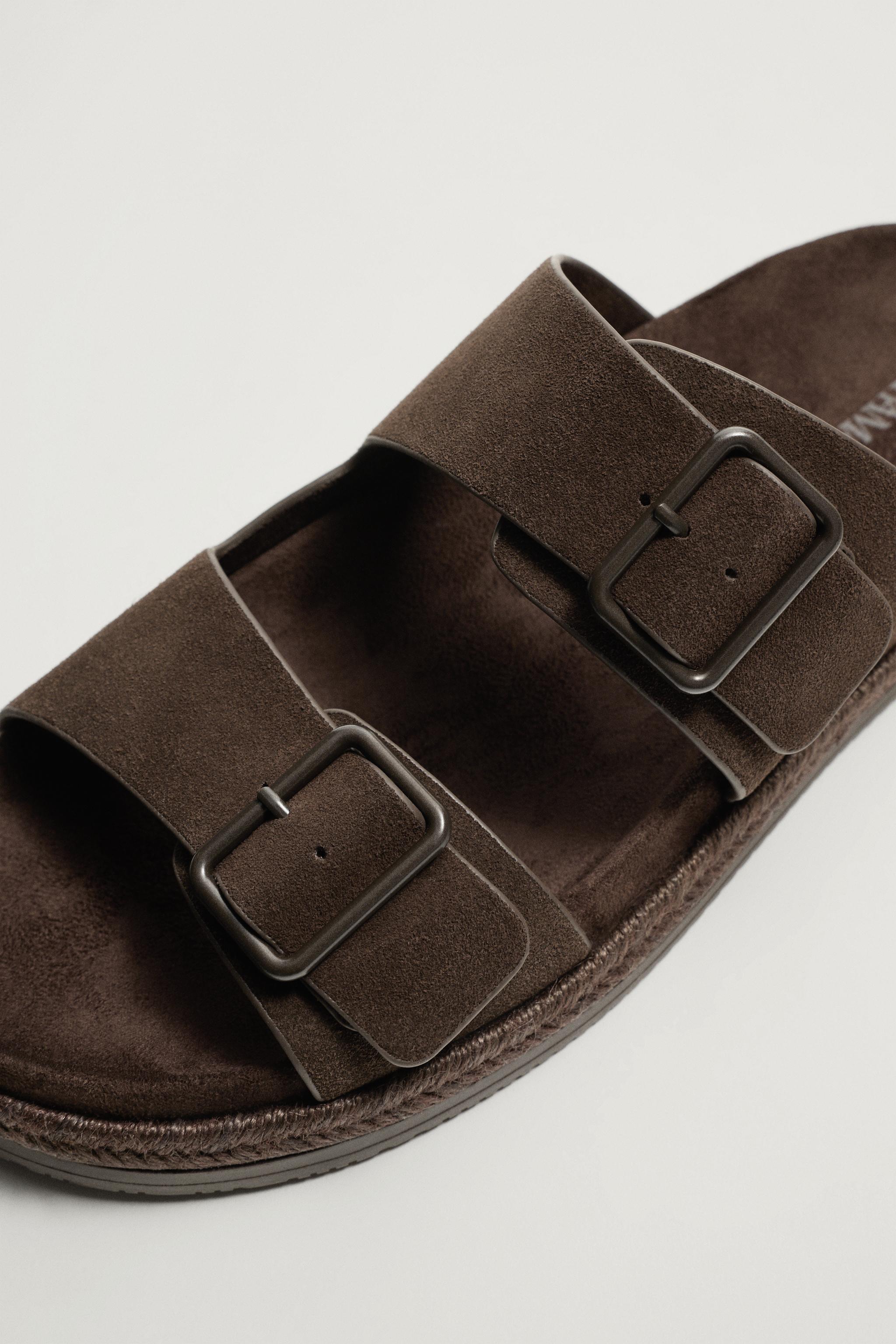 SANDALES EN CUIR À DOUBLE BRIDE